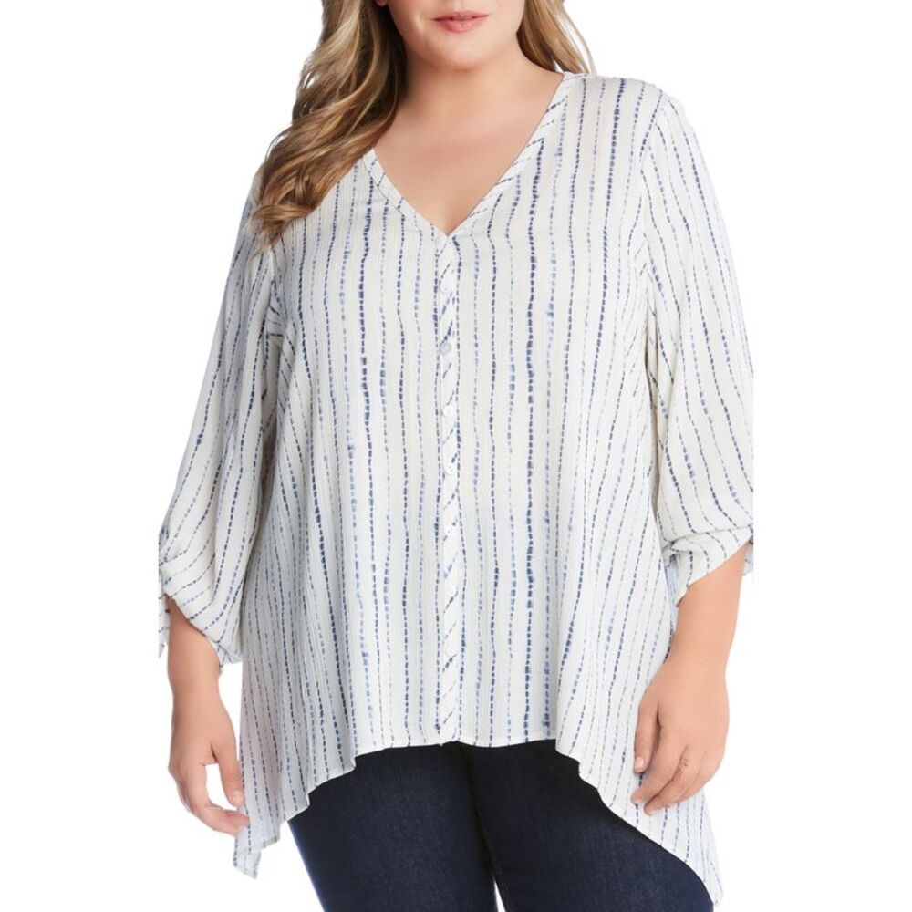 Karen Kane Plus Plus Size Tie-Sleeve Top